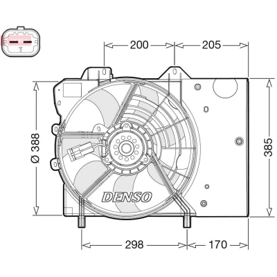 Imagem de DENSO DER21024 Ventilador de Radiador 12 PEUGEOT: 208 I Hatchback, 301 Sedan, CITROËN: DS3 Hatchback