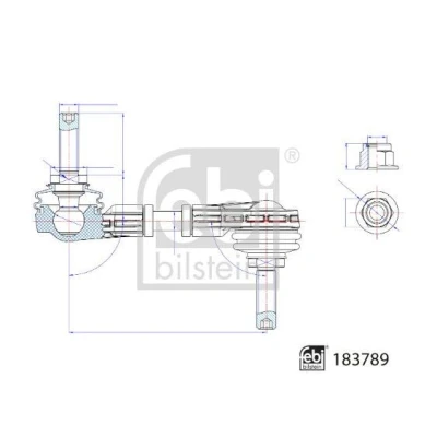 Imagem de FEBI BILSTEIN 183789 barra / escora, estabilizadora Eixo traseiro esquerdo, direito 102mm M10 x 1,25 com porcas