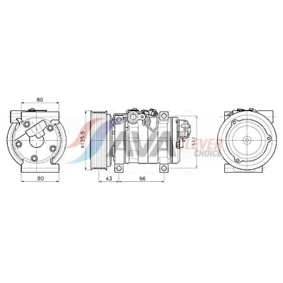 Imagem de AVA COOLING SYSTEMS MZAK302 compressor H12 12V PAG 46 R134a com óleo de PAG, embraiagem magnética, sem díodo