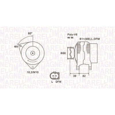 Imagem de MAGNETI MARELLI 063731588010 Alternador 14V 120A AUDI: A4 B6 Avant, B5 Sedan, VOLKSWAGEN: Passat GP Variant, Sedan