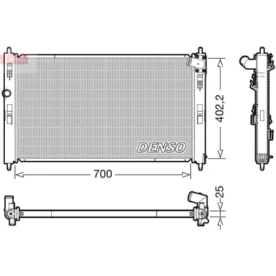 Imagem de DENSO DRM45053 Radiador, arrefecimento do motor 700 424 25 MITSUBISHI: ASX SUV