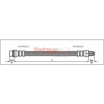 Imagem de METZGER 4118445 Mangueira de Travão 243 M10 x 1 RENAULT: TWINGO 1, CLIO