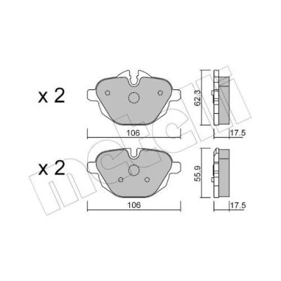 Imagem de METELLI 22 0920 0 Jogo de pastilhas para travão disco preparado indicador aviso desgaste BMW: 5 Touring, Sedan, Touring