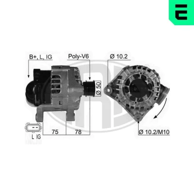 Imagem de ERA 210464A Alternador 14V 120A BMW: 3 Sedan, 5 Sedan