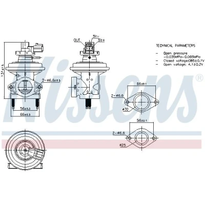 Imagem de NISSENS 98474 Válvula EGR sem radiador da recirculação dos gases de escape FORD: Transit Mk5 Van, Camião plataforma/Chassis