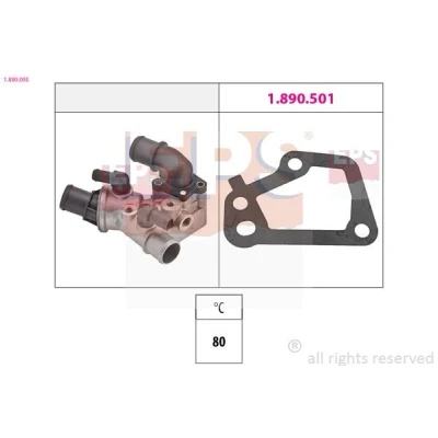 Imagem de EPS 1.880.095 Termóstato, líquido de refrigeração 80 Made in Italy OE Equivalent com ligação roscada para sensor temperatura FIAT: Strada Pick up