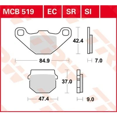 Imagem de TRW Organic Allround MCB519 Jogo de pastilhas para travão disco