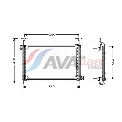 Imagem de AVA COOLING SYSTEMS FTA5127 Condensador sem secador 15,5mm Alumínio 619mm