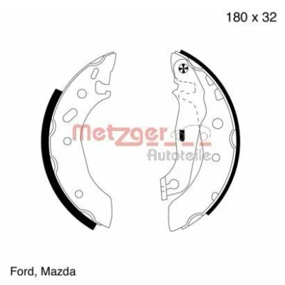 Imagem de METZGER MG 642 Maxilas de Travão Eixo traseiro 180 32,0 com alavanca FORD: FIESTA 4, Puma, Escort 6 Kombi