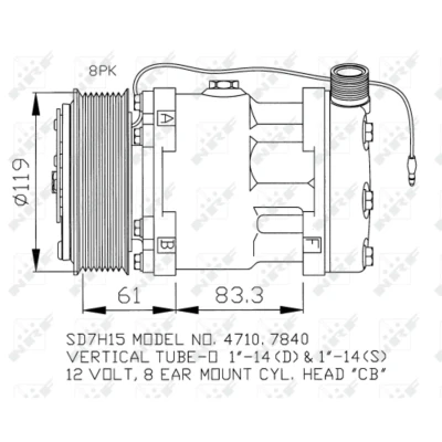 Imagem de NRF 32132 compressor SD7H15 12 PAG 100 com óleo de
