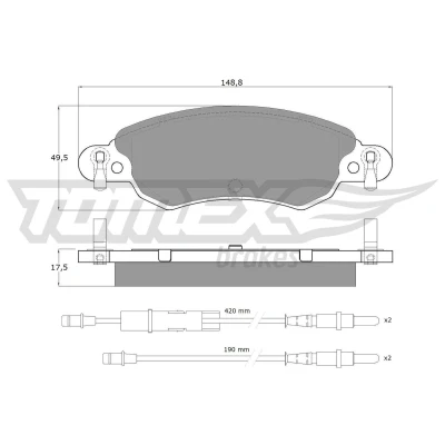 Imagem de TOMEX brakes TX 13 30 Jogo de pastilhas para travão disco CITROËN: C5 I Hatchback, II Hatchback