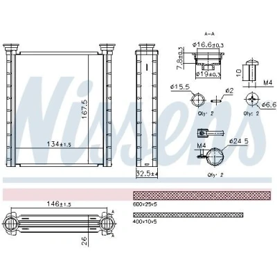 Imagem de NISSENS 707280 Radiador Quente sem tubo/cabo
